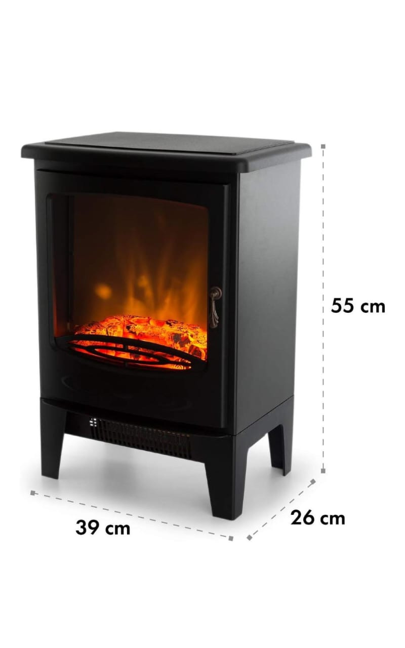 Condere 1800W Electric Heater Fireplace Heater - ZR-8001- Black