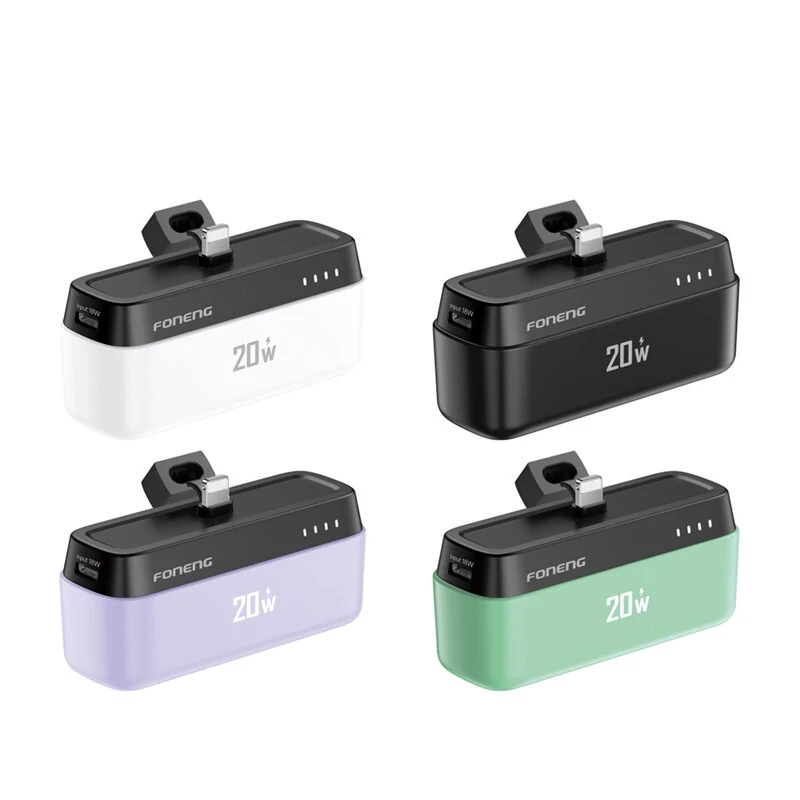 FONENG 5000mAh Mini Size 20W Power Bank with TypeC Lightning Connector P69