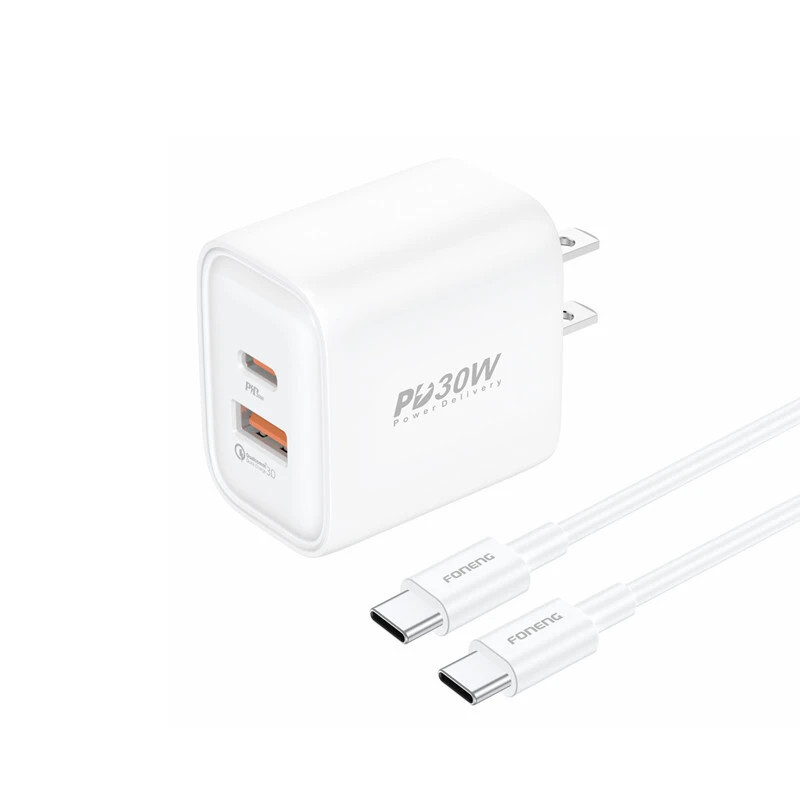 FONENG Dual Port PD30W Wall Charger Fast Charging Charger Set US06