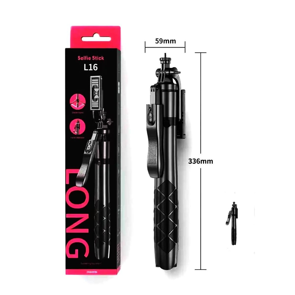 L16 Heavy Duty Selfie Stick Tripod Stand – 1.5m Extendable Monopod with Bluetooth Remote for Phone & Camera