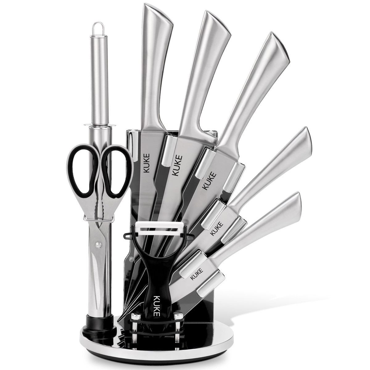 9-Piece Stainless Steel Knife Set with Stand