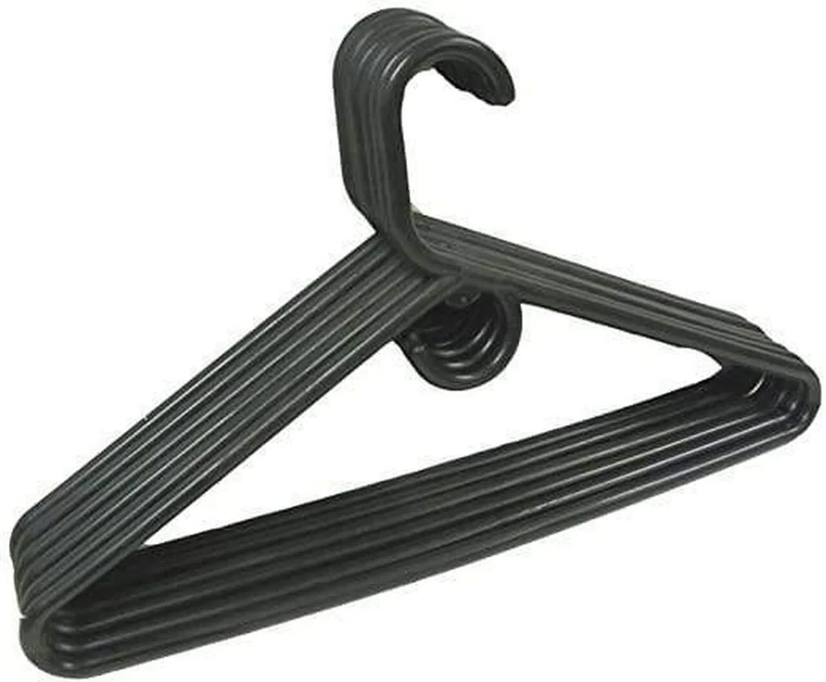 Pack of 25 Durable Black Plastic Hangers