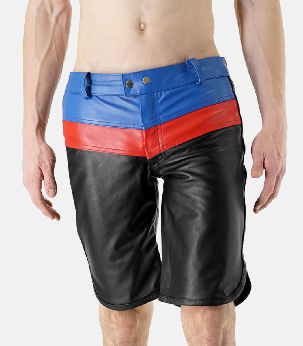 Men’s Leather Shorts – Cow Aniline Leather | Straight Cut & Zipper Closure
