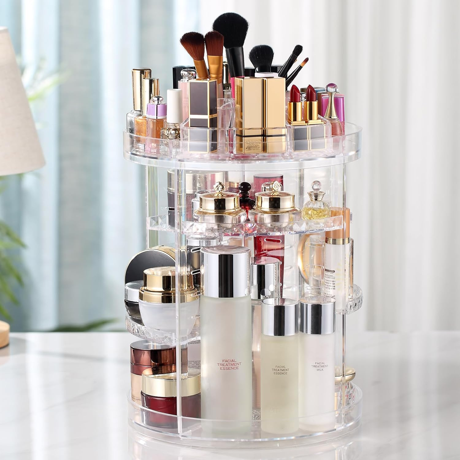 AMEITECH 360° Rotating Makeup Organizer – Adjustable 8-Layer Cosmetic Storage Display Stand