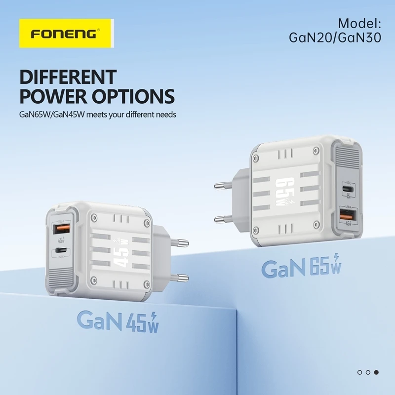 FONENG A+C Fast Charging Charger Set 45W GaN Charger GaN20