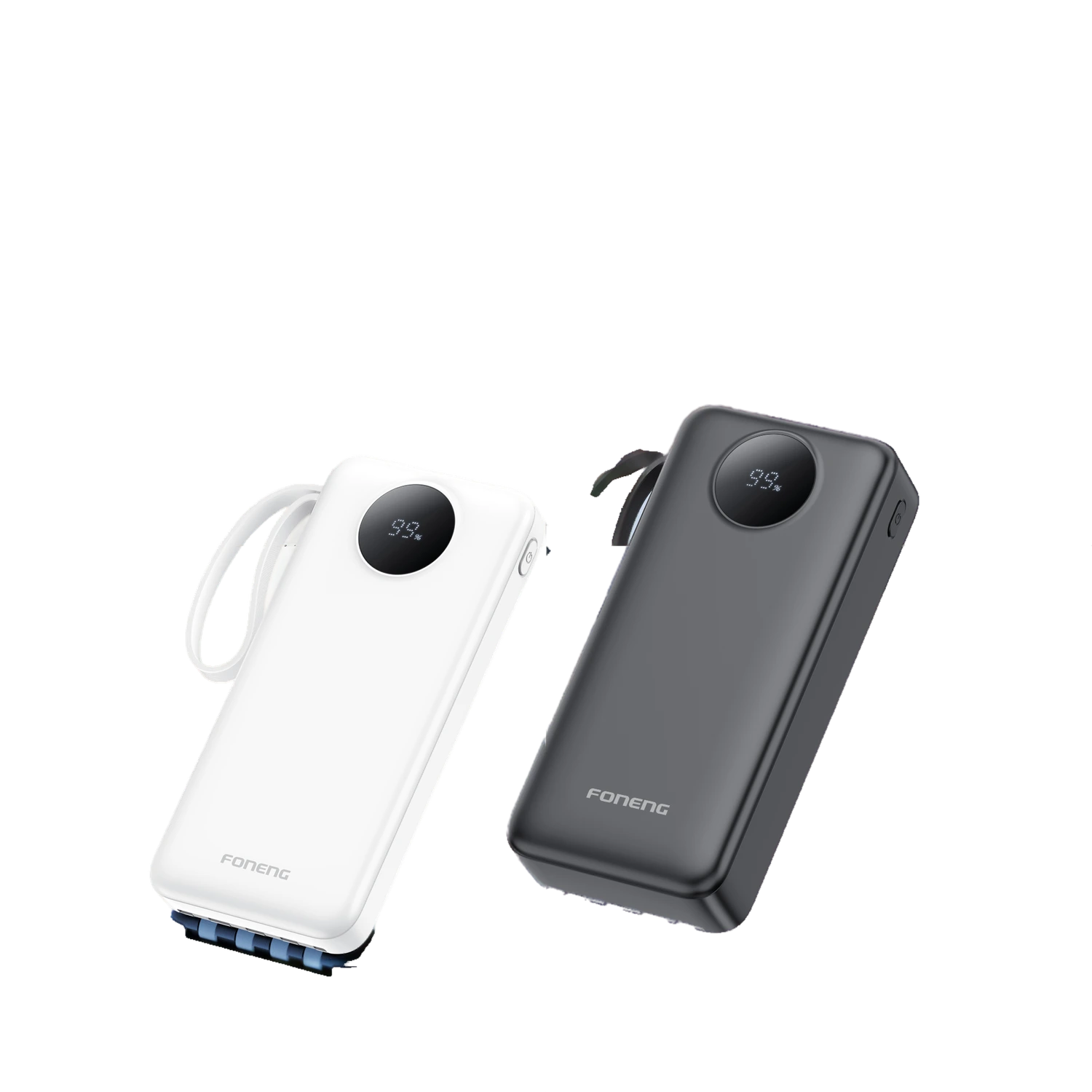 Foneng DX101 10,000mAh Power Bank – 4 Built-in Cables with LCD Display