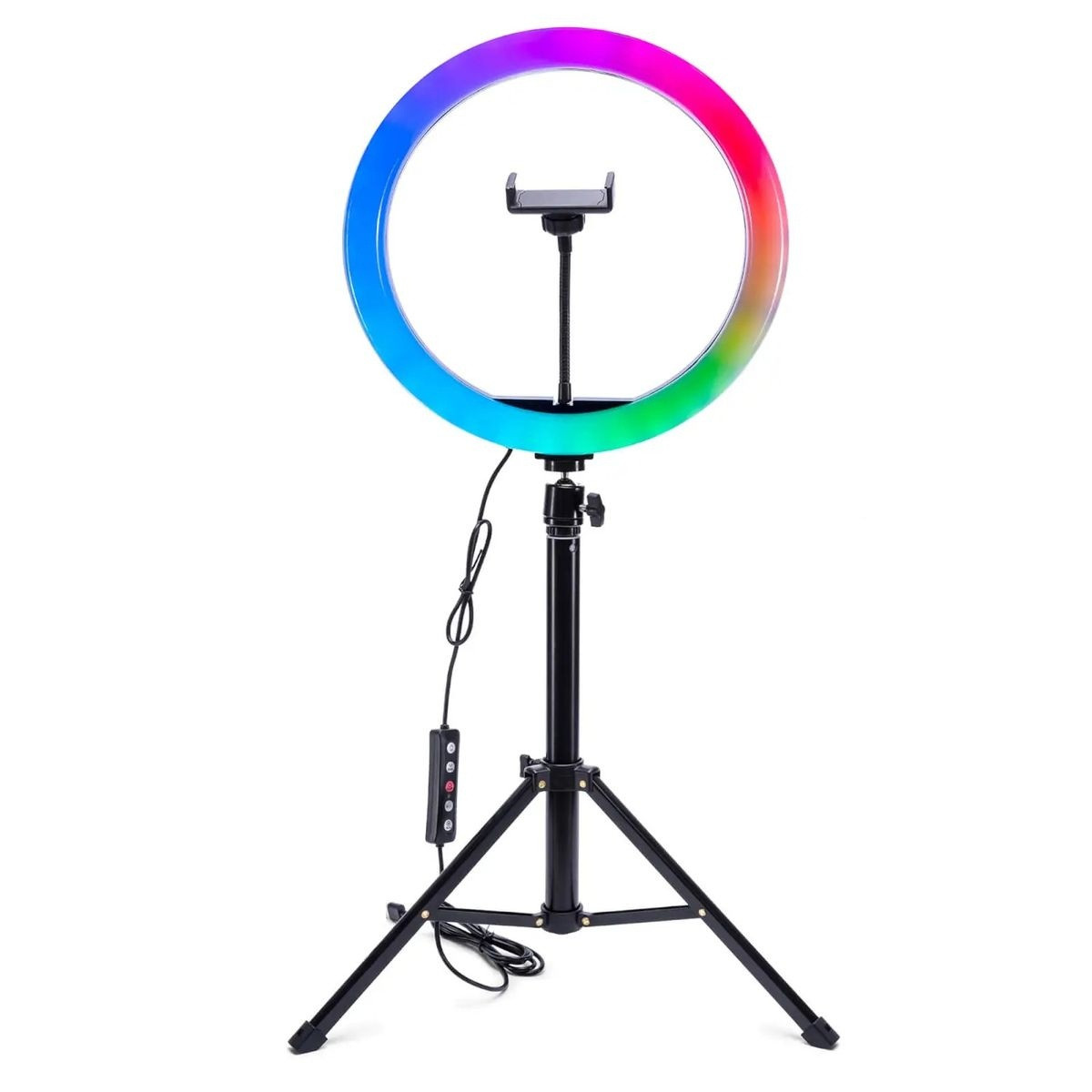14-Inch & 4-Inch Multi-Colour RGB LED Ring Light with Adjustable Tripod Stand – Portable Photography & Video Lighting Kit